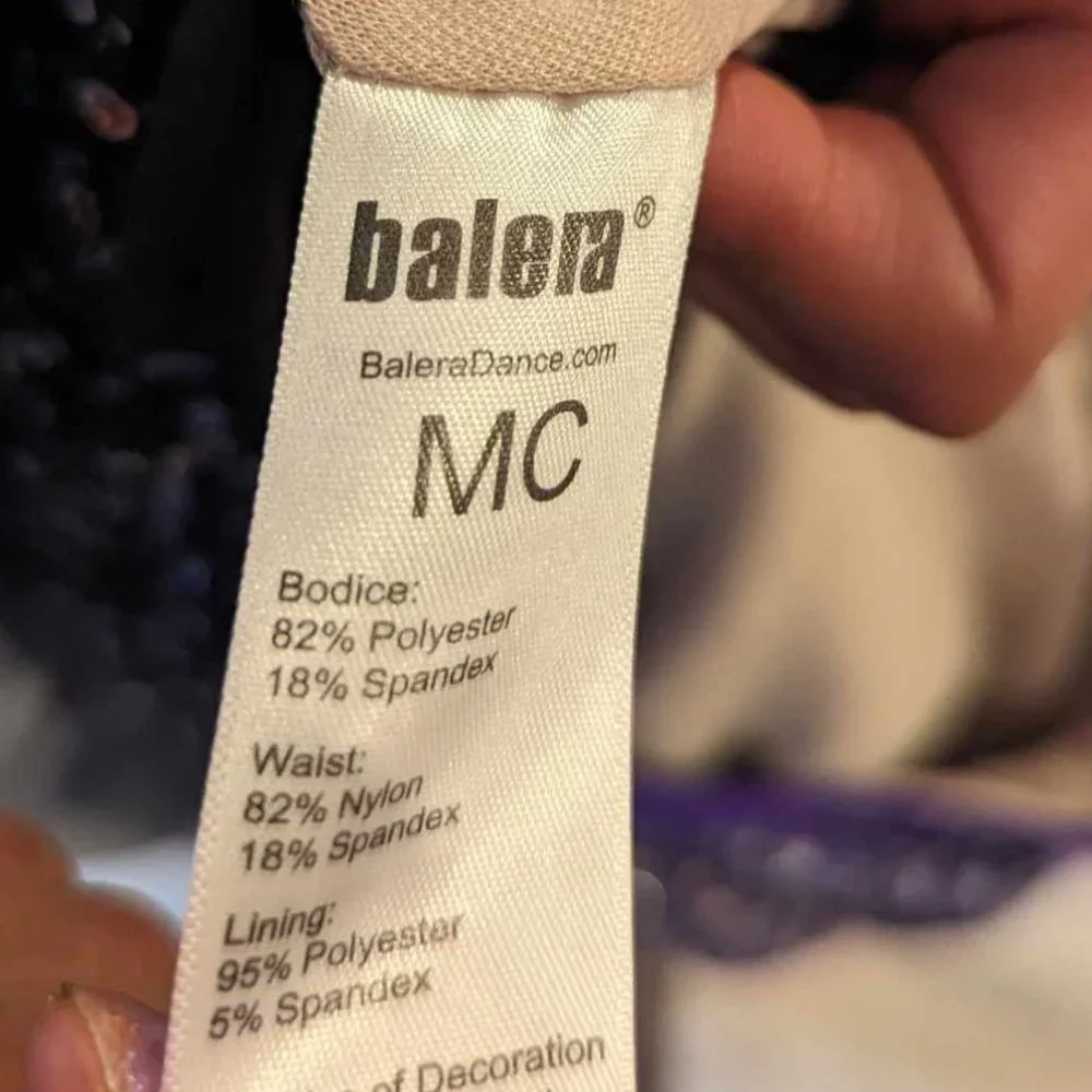 💜 Balera Performance Crop Top – Ombre Sequin (Child Medium)